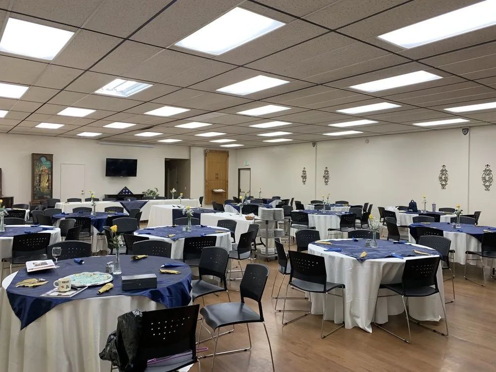The Parish Hall set for a banquet