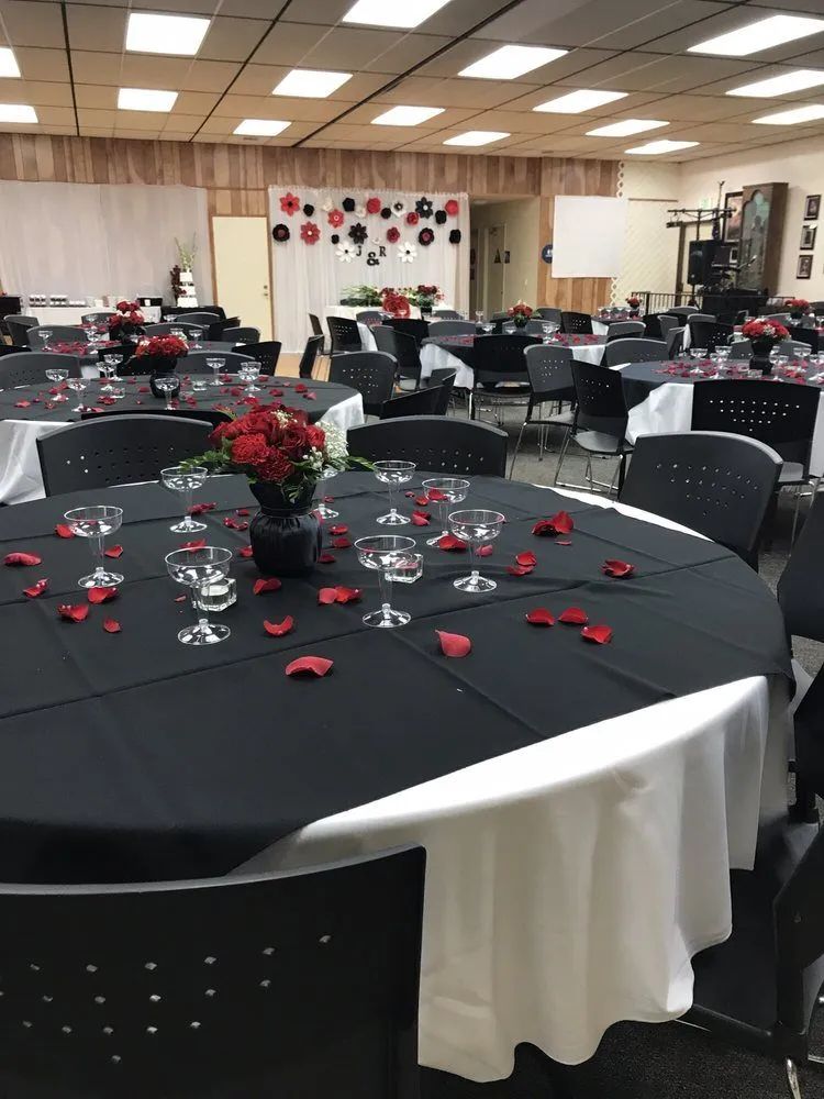 Tables set for a reception